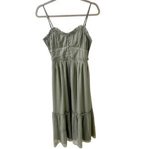 Anthropologie Chiffon Midi Dress Bridgerton Romantic Goddess Boho, size M
